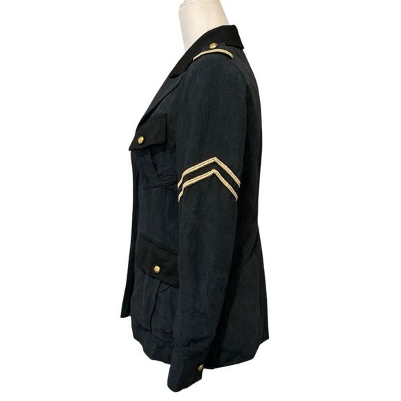 Smythe Military Style Jacket Black Fade Gold Embellished Button Up Blazer Size 2 - Picture 8 of 11